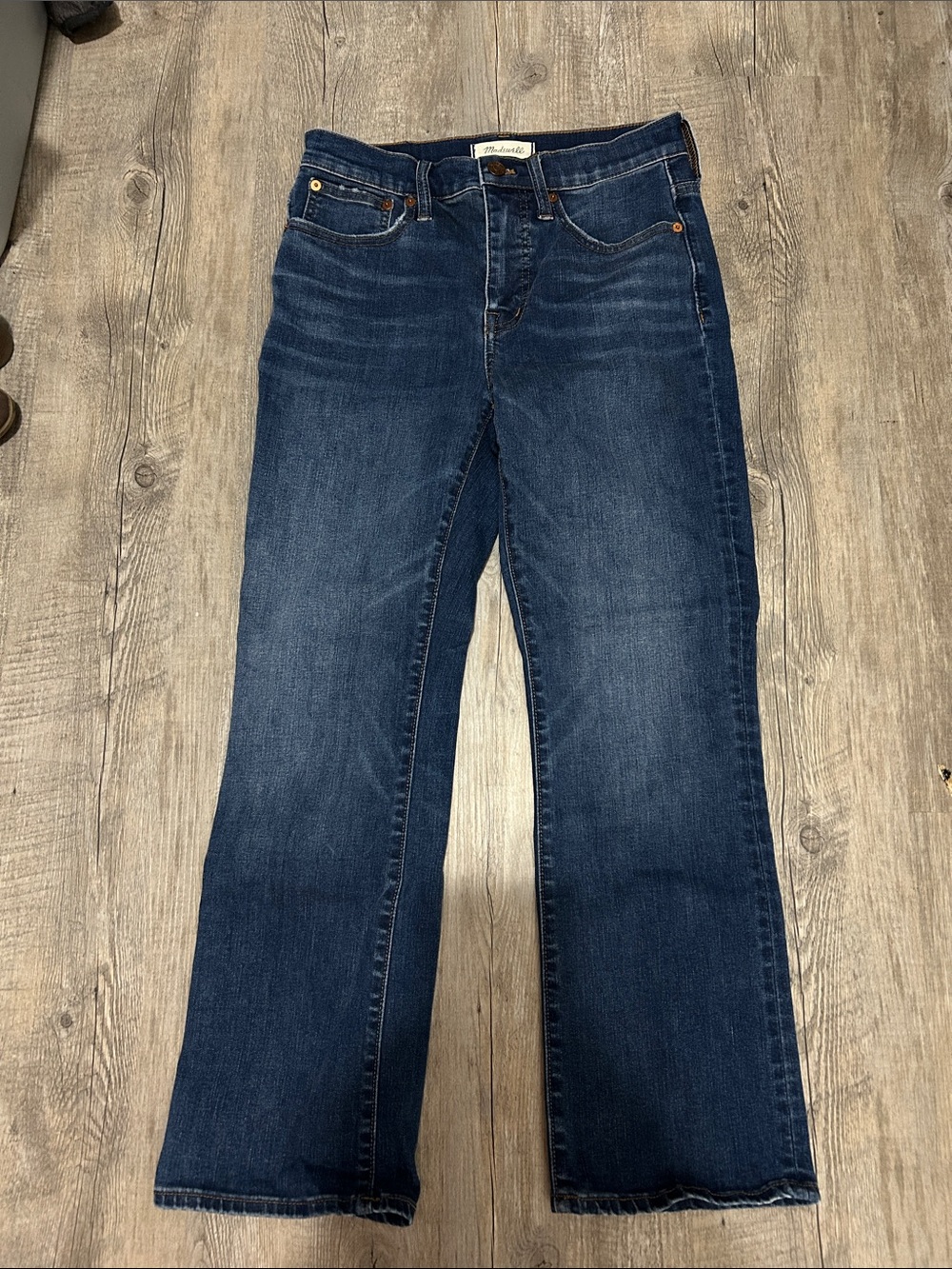 Madewell Dark Blue Cali Demi Boot Jeans